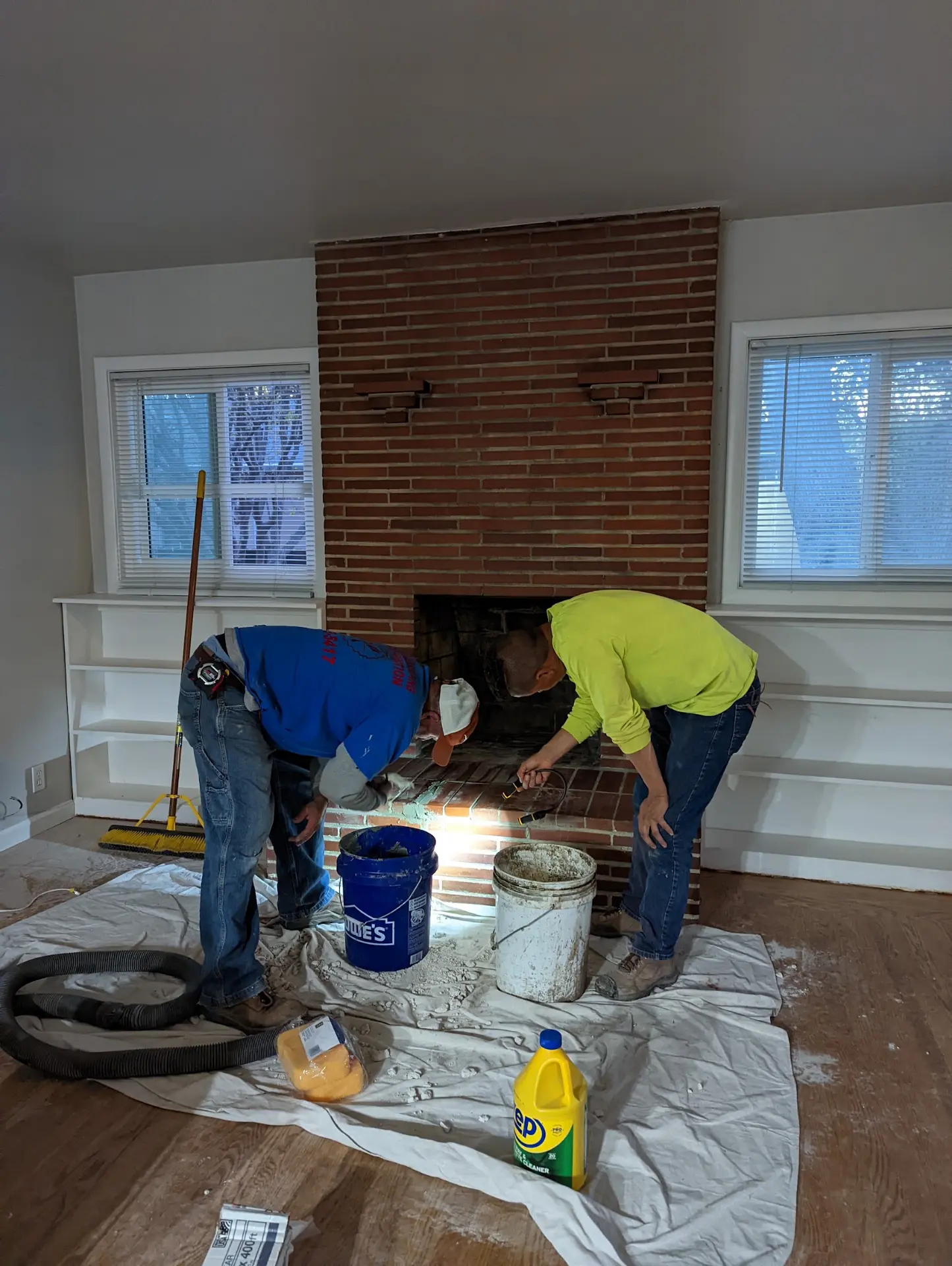 Fireplace grout repair